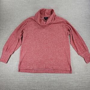 Maeve by Anthropologie Oversized Turtleneck Sweater Red Heathered Knit Large